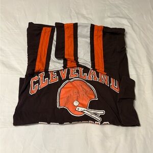 LOGO 7 Cleveland Browns Men Long T - Brown, Orange, and White